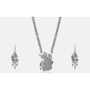 Bijoux religieux de luxe Ox Radha Krishan en alliage, plaqué or ethnique avec zircon, motif amoureux - Product Image 1