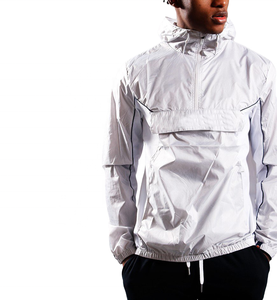 <b>Men</b> Lightweight Windbreaker Half Zip Hooded <b>Jacket</b> With Front Pocket Custom Logo Mesh Lining Available - Product Image 4
