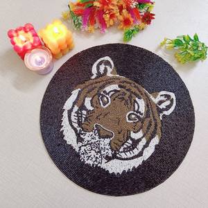 Handmade Luxury <b>Beaded</b> Charger for Dining Unique Holiday Decor; for Housewarming <b>Beaded</b> <b>Placemat</b> - Product Image 4