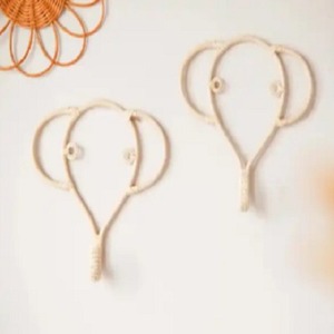 Ganchos de bambú con forma de elefante a la moda, colgador de pared de ratán, ganchos decorativos montados en la pared para niños para colgar jarrones, otros artículos - Product Image 6