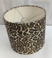 Abat-jour cylindrique moderne et tendance en tissu lin-coton imprimé léopard numérique fait main pour lampadaire intérieur E27