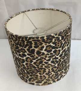 Fashionable Modern Digital <b>Leopard</b> <b>Print</b> Linen Cotton Fabric Cylinder Lampshade Floor Lamp E27 Top and Bottom Rings Light Covers - Product Image 1