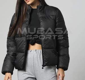 Chaqueta acolchada con cremallera frontal para mujer, chaquetas transpirables de talla grande para mujer, estampado personalizado de alta calidad hecho en Pakistán, precios al por mayor - Product Image 3