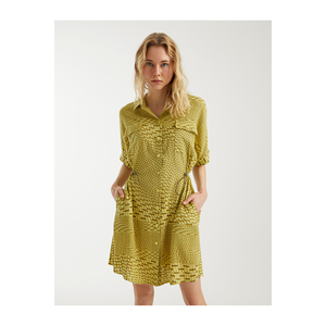 BGN Regular Fit Women's Viscose Blend Half Sleeve Mini Casual Dress with Tire Design - Product Image 3