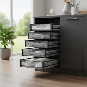 Organizador de Gabinete Hettich Quadro V6 de Acero Galvanizado de 480 mm con Sistema Silencioso y Capacidad Nominal de 30 kg - Product Image 3