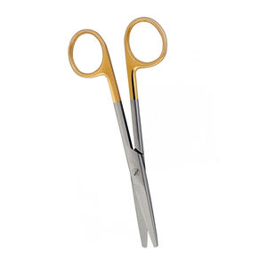 Ciseaux chirurgicaux de haute qualité 5 pouces lame droite demi or acier inoxydable salle d'opération ciseaux d'allaitement - Product Image 4