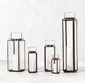 Linterna de vela de Metal de lujo, accesorios de iluminación decorativos para bodas y fiestas, faroles de vidrio hechos a mano, alta demanda - Product Image 3