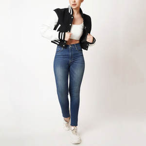 Chaqueta universitaria corta hecha de material de lana 100% para mujer/chaqueta universitaria corta hecha de material de secado rápido y teñido liso para mujer - Product Image 1