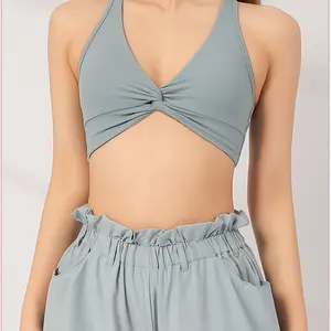 Soutien-gorge de sport sans coutures pour femmes Activités à haute intensité Soutien-gorge de yoga antichoc Coussin amovible Beauté Dos Fitness Gilet pour grande taille - Product Image 5