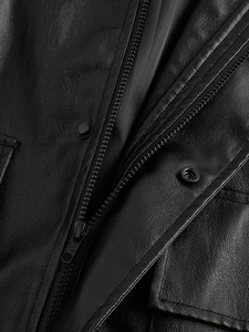 Chaqueta de Motero Retro Personalizada para Hombre, de Cuero Genuino de Piel de Becerro, Lavado Vintage, Corte Holgado, Cuello Solapa, para Otoño - Product Image 4