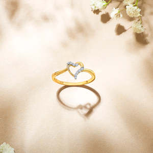 แหวนทองคำประดับเพชร-ดีไซน์รูปหัวใจ - Product Image 1