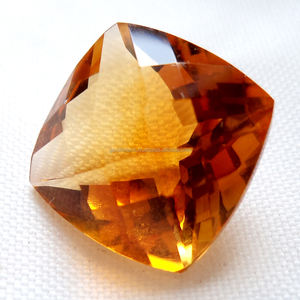 เบาะ5X5MM ซิทรีนสีส้มสีเหลืองส้ม100% ได้รับการรับรองจากธรรมชาติคุณภาพสูงทำเครื่องประดับรูปทรงเบาะหินซิทรินบราซิล - Product Image 6