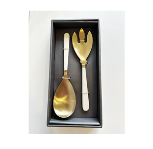 New Arrival Hight Quality Stainless Steel Salad Server Set Box Packing <b>MOP</b> <b>Handle</b> Latest Gold Polished 2 Pieces - Product Image 6