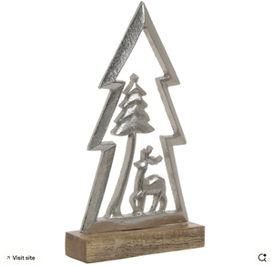 Escultura de Reno Moderna de Alta Calidad Hecha a Mano Base de Madera Aluminio Metal Colgante Personalizable Árbol de Navidad - Product Image 2