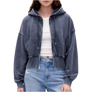 Tendance Acide Lavage Fermeture Éclair Hoodies Hommes Premium Streetwear Conception Personnalisée Surdimensionné Vestes À Capuche OEM En Gros Commandes En Gros - Product Image 1