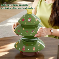 Opbergdoos voor kerstboom snoepjes, stapelbaar, meerlaags, voor snacks en noten, grote capaciteit, opbergdoos voor feestdagen sieraden