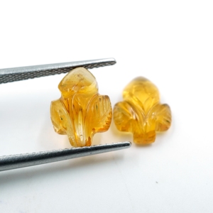 Paire de pierres précieuses en citrine naturelle sculptées en vrac - Product Image 4