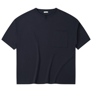 Vente en gros 100% coton 230Gsm surdimensionné demi-manches T-Shirt épaule tombante avec poche impression numérique T-shirt en coton lourd - Product Image 2