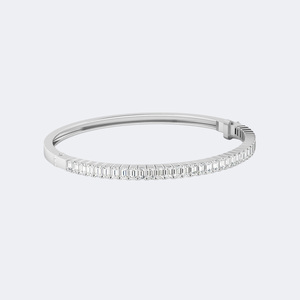 3.50CTW Emerald Cut <b>Diamond</b> <b>Bangle</b> Tennis <b>Bracelet</b> 14k Gold Lab Grown D Color VVS Handcrafted Eternity Jewelry for Women - Product Image 3