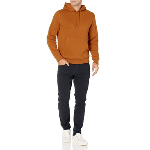 Sweat à capuche en coton 100% poids lourd pour homme, streetwear surdimensionné, uni, avec logo personnalisé, manches longues - Product Image 6