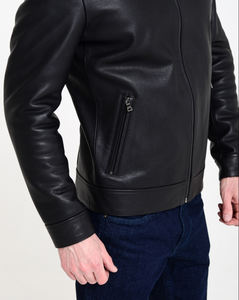 Chaqueta de Invierno de Cuero Genuino para Hombre, Cuello Alto, Logotipo Frontal, Moda, Calidad Premium, Venta al Por Mayor, Personalizable, Suministro al Por Mayor OEM - Product Image 6