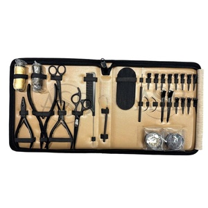 Alicates para extensión de cabello negro mate, venta al por mayor, Punta I de acero inoxidable de grado quirúrgico, juego de herramientas para extensión de cabello Nano y microperlas - Product Image 6