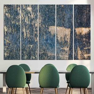 Elegante Impresión Abstracta en Lienzo de Color Azul Marino, Juego de 5 Lienzos - Product Image 1