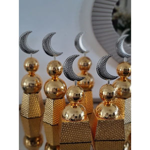 Candelabro de Metal dorado de diseño único, candelabro decorativo Eid al-fitr, soporte de linterna islámica para decoración del hogar a bajo precio - Product Image 3