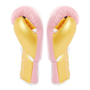 Guantes de boxeo ganadores rosas personalizados OEM, ropa de entrenamiento de cuero con cordones y logotipo impreso - Product Image 3
