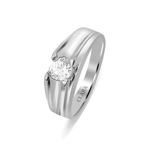 NOVAMART Fine Buy Premium 925 Pure Sterling <b>Silver</b> <b>Rings</b> for <b>Men</b> Boho Style Statement Cluster Oval Cut Diamond Rhodium Engagemen - Product Image 1