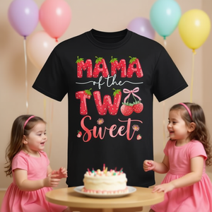เสื้อยืดลายสตรอว์เบอร์รีสำหรับงานฉลองวันเกิดครบรอบ 2 ปีของสาวน้อยคนน้อยที่รัก "Mama of the Two Sweet" - Product Image 3