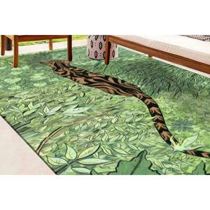 Alfombra con Estampado de Tigre: Alfombra Decorativa Boho Safari con Diseño Animal, Alfombra Delgada No Tejida - Product Image 3