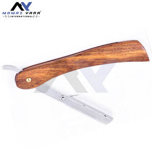 Rasoirs professionnels à lame droite, manche en bois de rose, porte-lame, shavette avec verrouillage sécurisé, rasoirs de toilettage - Product Image 5