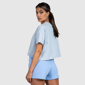 Top corto de verano de alta calidad para mujer, camiseta transpirable de secado rápido, ropa de calle informal personalizada, novedad sólida - Product Image 6