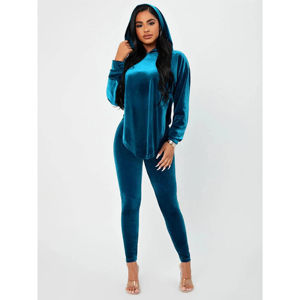 Survêtement en velours 2 pièces pour femmes survêtement zippé avec sweat-shirt respirant pantalon survêtement ensemble grande taille vêtements d'hiver - Product Image 1