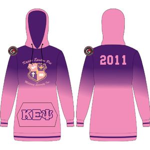 Kapa Epsilon Psi ชุดเดรสแขนยาวกระเป๋าลําลองเสื้อสเวตเตอร์มีฮู้ดหลวมชุดเดรสมีฮู้ด - Product Image 4