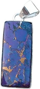 Pendentif femme naturel violet cuivre Turquoise pierre précieuse décembre pierre de naissance mariage bijoux faits à la main pendentif en argent Sterling 925 - Product Image 2