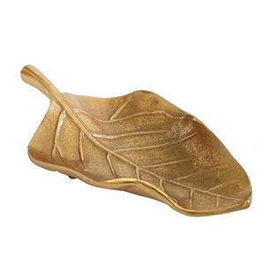 Deje una impresión duradera con Este frutero chapado en oro y hecho a mano en forma de hoja - Product Image 5