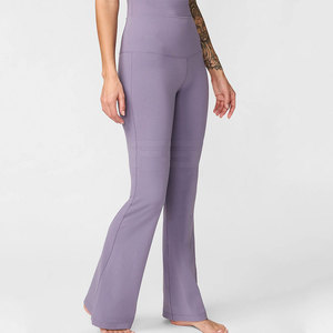 Premium Nylon Spandex <b>Flare</b> <b>Leggings</b> for <b>Women</b> Elastic Waist Lightweight Breathable Full Length Yoga Fitness Trousers - Product Image 3
