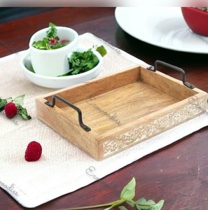 Antique <b>Wood</b> Kitchen Drawer Organizer Cutlery Tray with Metal Handle Storage Trays Multifunction Affordable Cost - Product Image 2