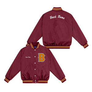 Alta calidad bordado Patchwork invierno Bomber Letterman hombres satén Varsity chaqueta para hombres hecho en Pakistán - Product Image 5