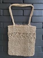 Sac en coton macramé Jermatz avec motif pied-de-poule, couleur et design personnalisables, taille moyenne (30-50 cm)