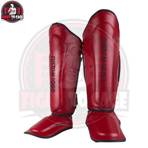 Espinilleras Ligeras y Duraderas con Logotipo Personalizado, Protección Completa para Piernas y Empeine, Equipo de Protección de Cuero con Cierre de Velcro para Entrenamiento de MMA y Muay Thai - Product Image 2
