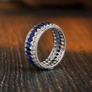 แหวนเพชรโมอีส925าไนต์ทรงหกเหลี่ยมประดับเพชรเม็ดเพชรเม็ดใหญ่ของแท้ของขวัญสำหรับงานเลี้ยงวันเกิดสำหรับเพื่อน - Product Image 2