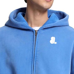 Nouveau sweat à capuche zippé en coton 100% respirant à séchage rapide, coupe régulière, effet délavé, pour homme, service OEM - Product Image 6