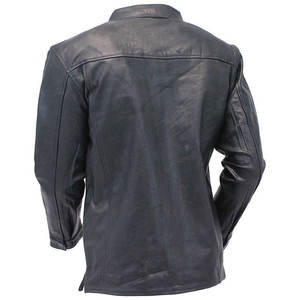 Mejor diseño hecho a medida Logo hombres camisa de cuero Real piel de oveja camisa de cuero de manga completa camisa de cuero - Product Image 2