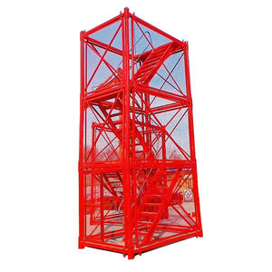 Modern tasarım hava koşullarına dayanıklı ve inşaatçıları güvende tutan yüksek mukavemetli endüstriyel çelik merdiven kafesleri - Product Image 1