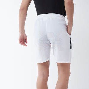 Pantalones cortos de gimnasio con logotipo personalizado hecho en fábrica para hombres 100% algodón Fitness Wear Casual diseño de patrón sólido - Product Image 3