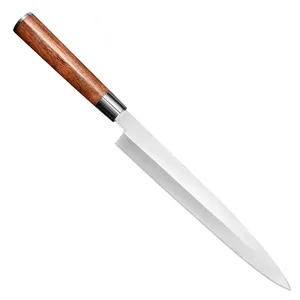 Couteau de cuisine japonais professionnel pour sushi, manche en bois de rose, acier damas, fait à la main, durable, extra-affûté, couteau de chef ambidextre - Product Image 5