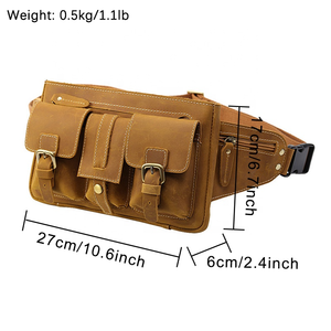 Outdoor Fashion Leg Leather Waist Bag Custom PU Leather Waist Cross Body Bag Custom <b>Travel</b> Running Leather Bags - Product Image 6